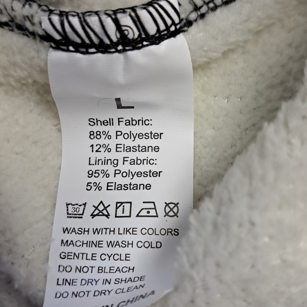 Dk Grey Fleese Lined Leggings with Elastic Waistband L Inseam 27" - Picture 5 of 5